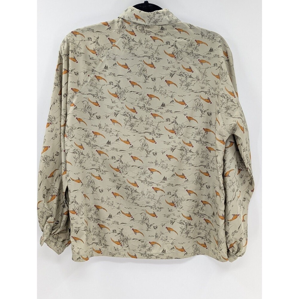 Vintage Weathervane Pheasant Bird Print Silky Blouse - Picture 10 of 10